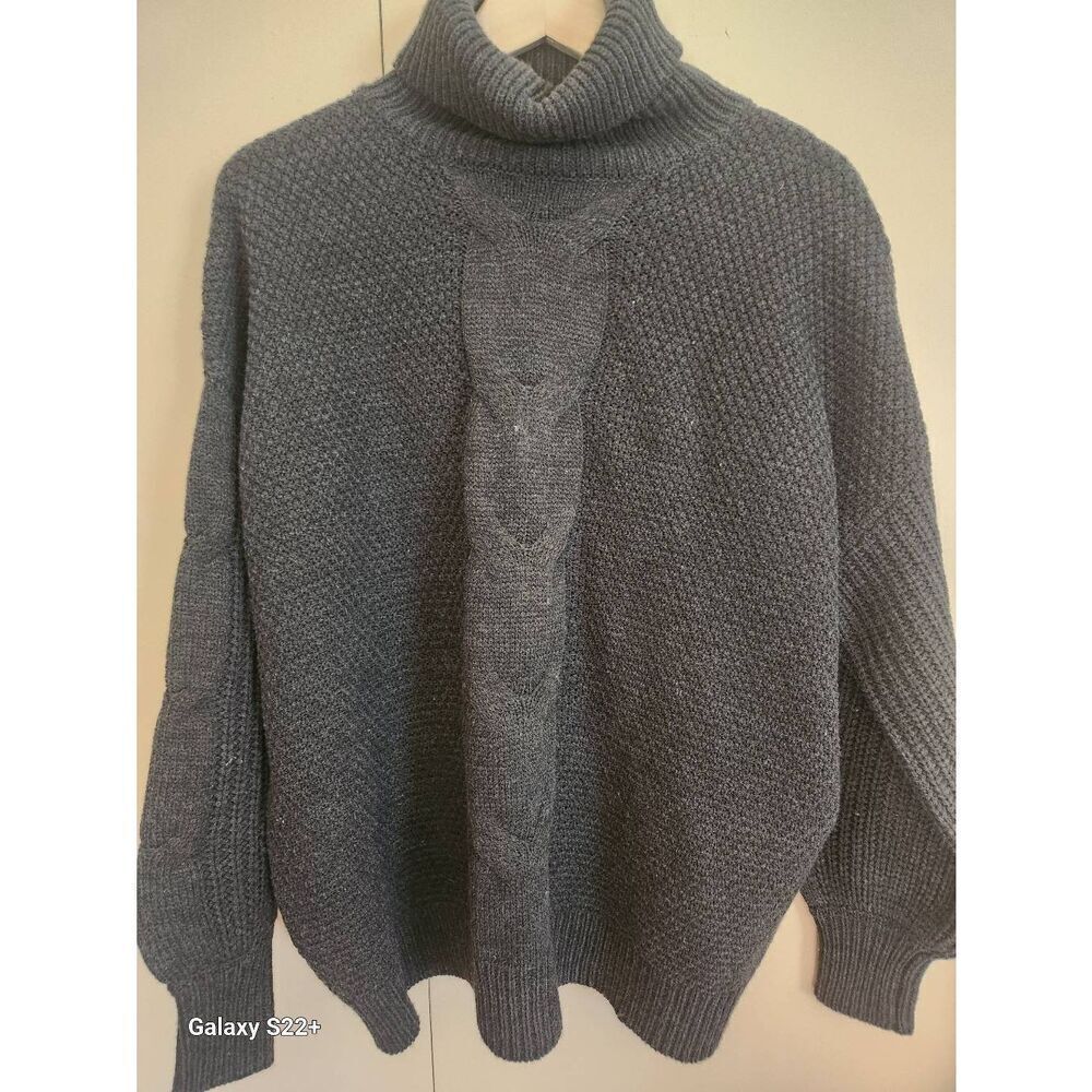 S39 Zenana dolman sleeve cable knit sweater w turtleneck DW